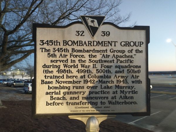 345TH BOMBARDMENT GROUP WAR MEMORIAL MARKER FRONT