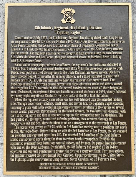 8TH INFANTRY REGIMENT, 4TH INFANTRY DIVISION WAR MEMORIAL PLAQUE