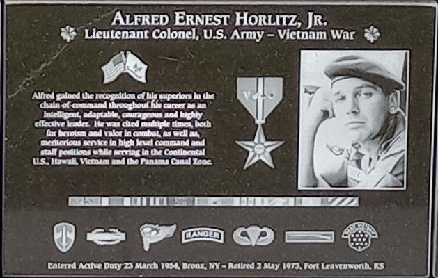 ALFRED ERNEST HORLITZ, JR. WAR MEMORIAL PLAQUE