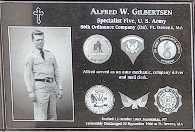 ALFRED W. GILBERTSEN WAR MEMORIAL PLAQUE
