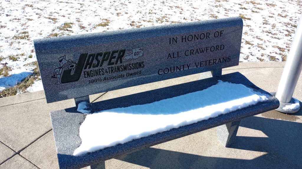 ALL CRAWFORD COUNTY VETERANS MEMORIAL BENCH