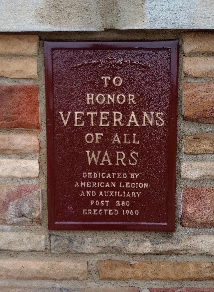AMERICAN LEGION AND AUXILIARY POST 280 VETERANS OF ALL WARS MEMORIAL PLAQUE