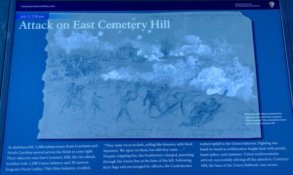 ATTACK ON EAST CEMETERY HILL WAR MEMORIAL PANEL