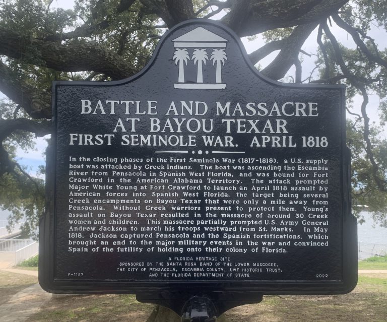 BATTLE AND MASSACRE AT BAYOU TEXAR MEMORIAL MARKER