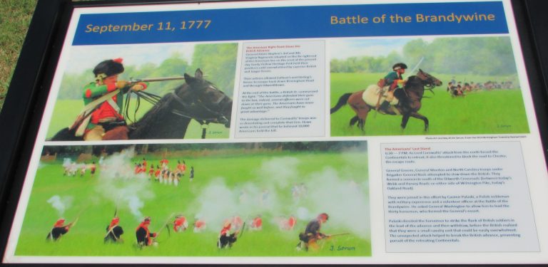 BATTLE OF BRANDYWINE SEPTEMBER 11, 1777 WAR MEMORIAL PANEL
