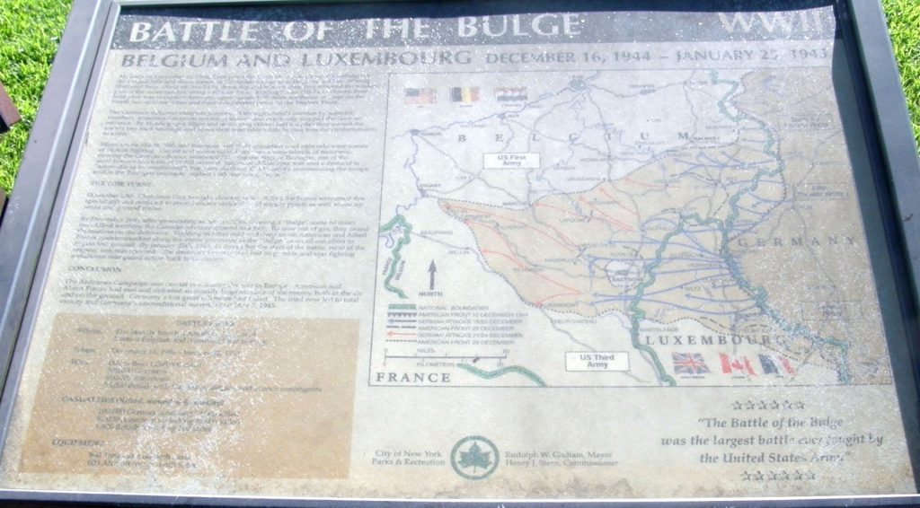 BATTLE OF THE BULGE WAR MEMORIAL PANEL