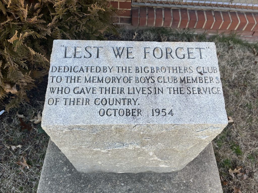 BIG BROTHERS CLUB SUPREME SACRIFICE WAR MEMORIAL