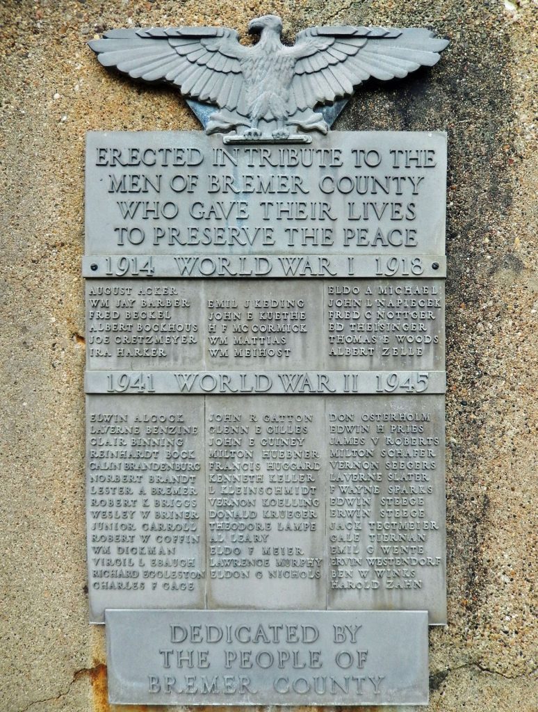 BREMER COUNTY WORLD WARS MEMORIAL HONOR ROLL
