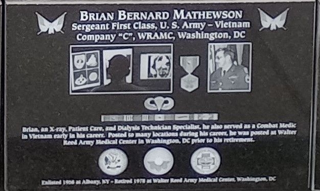 BRIAN BERNARD MATHEWSON WAR MEMORIAL PLAQUE
