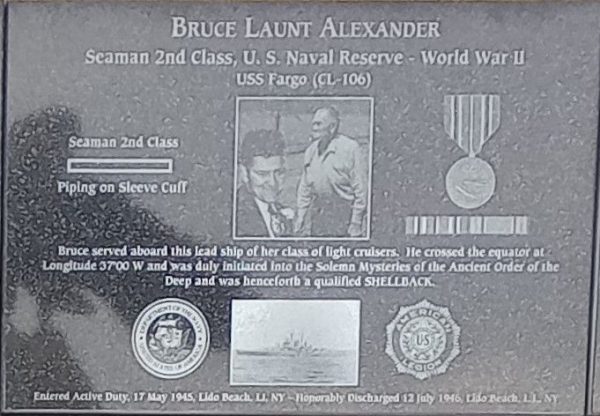BRUCE LAUNT ALEXANDER WAR MEMORIAL PLAQUE