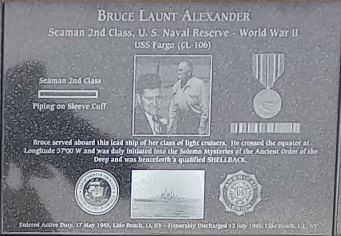 BRUCE LAUNT ALEXANDER WAR MEMORIAL PLAQUE