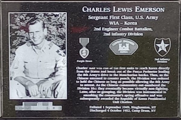 CHARLES LEWIS EMERSON WAR MEMORIAL PLAQUE