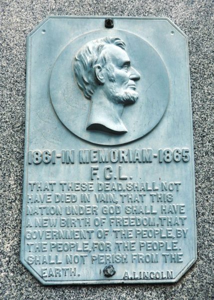 CITIZENS OF MARION AND VICINITY CIVIL WAR MEMORIAL PLAQUE B