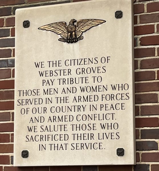 CITIZENS OF WEBSWTER GROVE ALL VETERANS MEMORIAL PLAQUE