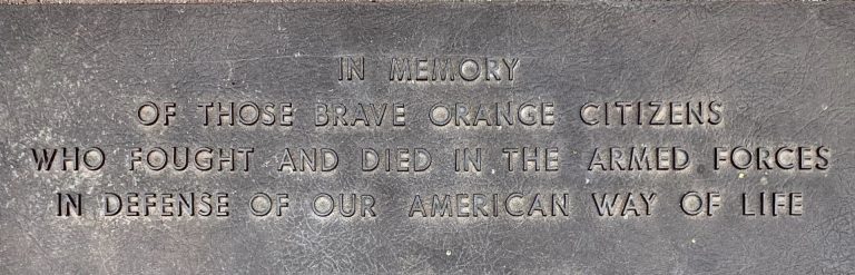 CITY OF ORANGE SUPREME SACRIFICE WAR MEMORIAL CANNON PLAQUE