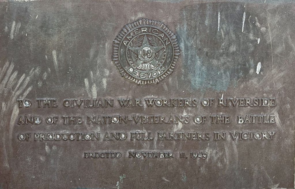 CIVILIAN WAR WORKERS MEMORIAL PLAQUE