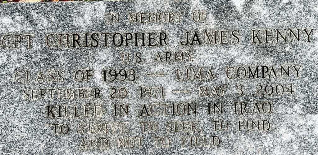 CPT. CHRISTOPHER JAMES KENNY WAR MEMORIAL TREE STONE