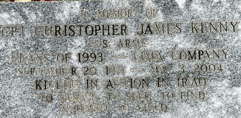 CPT. CHRISTOPHER JAMES KENNY WAR MEMORIAL TREE STONE