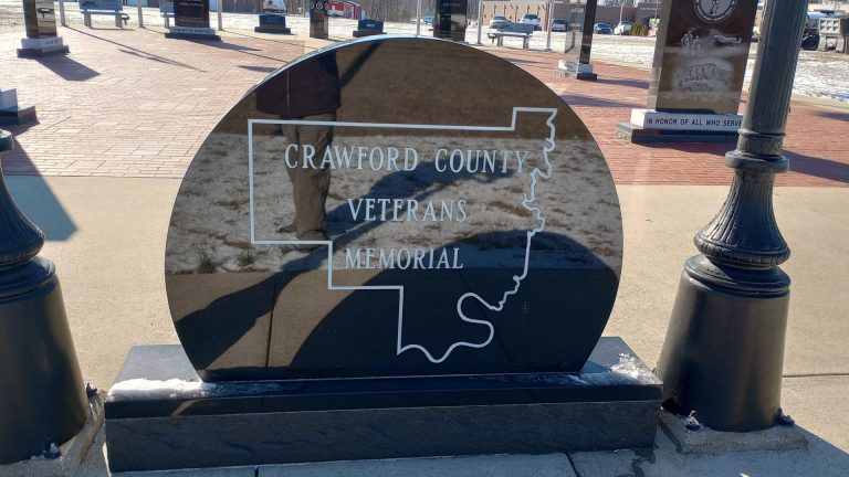 CRAWFORD COUNTY VETERANS MEMORIAL STONE FRONT