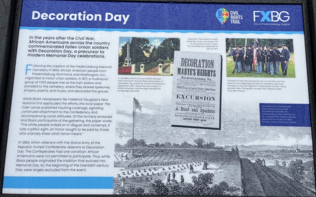 DECORATION DAY CITY OF FREDERICKSBURG WAR MEMORIAL PANEL