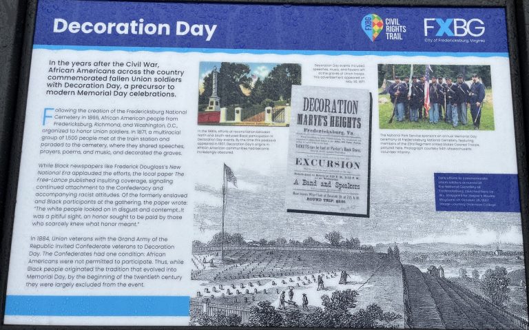 DECORATION DAY CITY OF FREDERICKSBURG WAR MEMORIAL PANEL