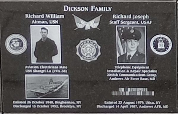 DICKSON FAMILY WAR MEMORIAL PLAQUE