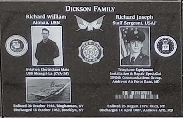 DICKSON FAMILY WAR MEMORIAL PLAQUE