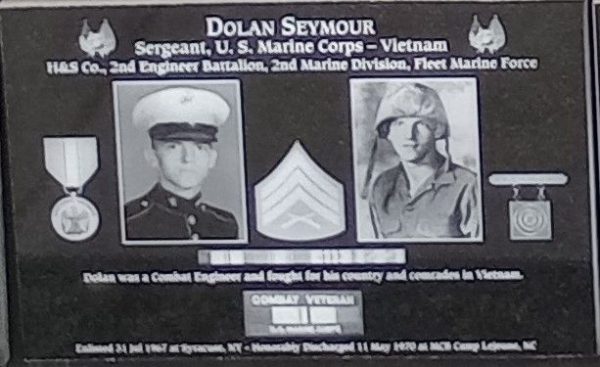 DOLAN SEYMOUR WAR MEMORIAL PLAQUE