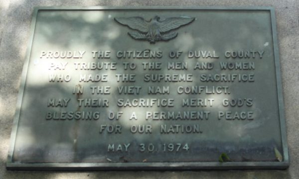 DUVAL COUNTY VIET NAM SUPREME SACRIFICE ETERNAL FLAME MEMORIAL PLAQUE