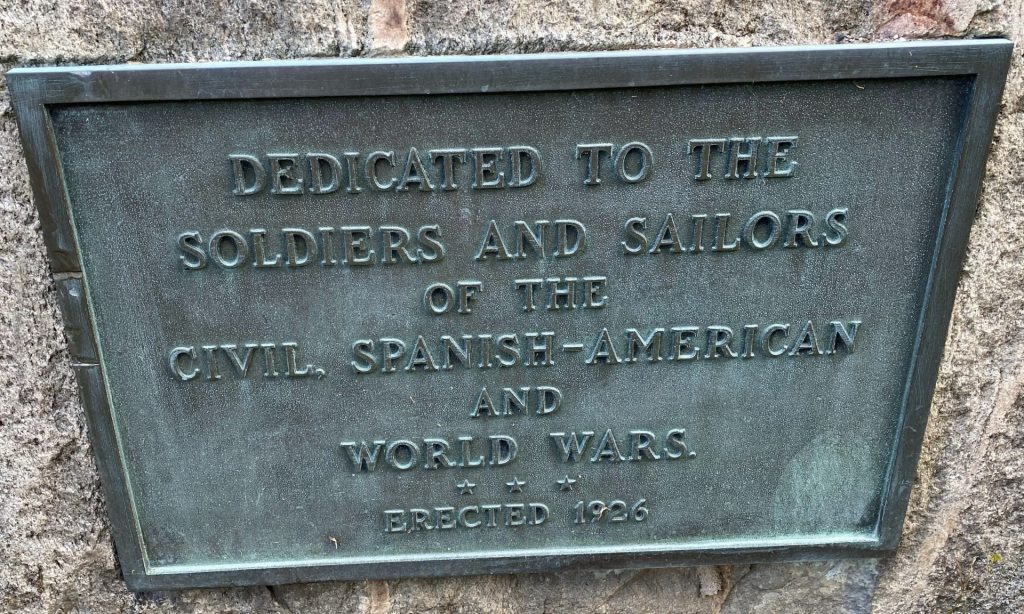 ELMWOOD CEMETERY WAR VETERANS MEMORIAL PLAQUE