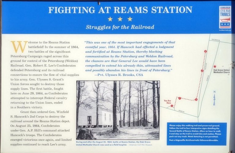 FIGHTING AT REAMS STATION WAR MEMORIAL PANEL