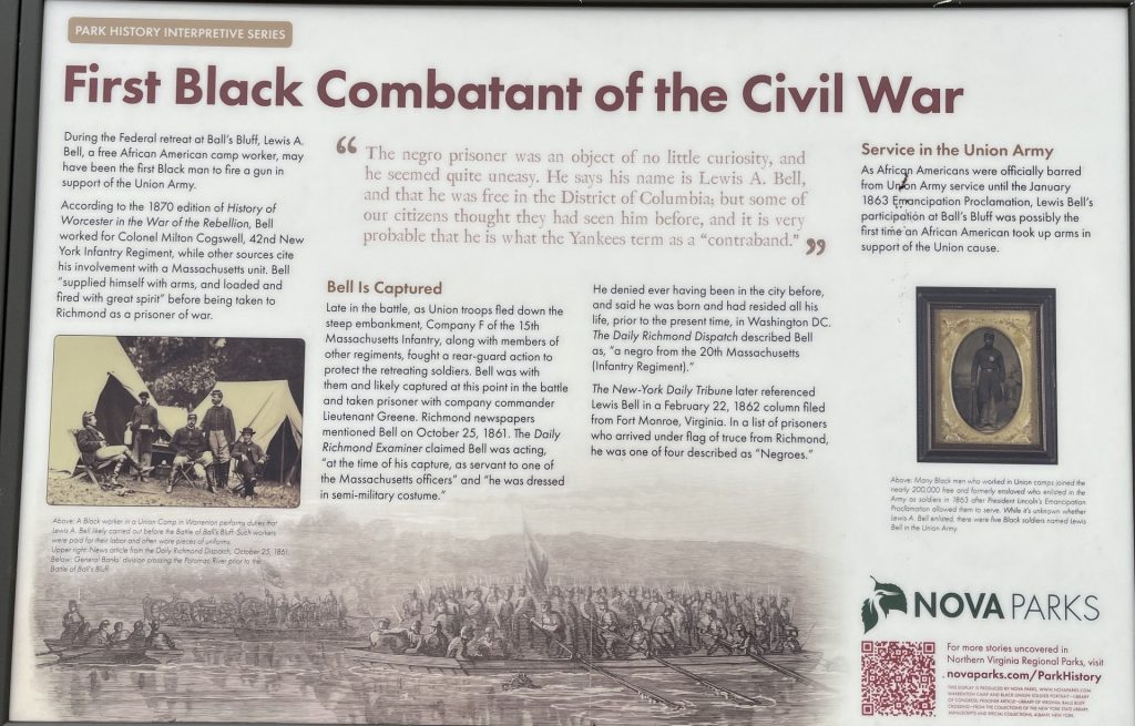 FIRST BLACK COMBATANT OF THE CIVIL WAR MEMORIAL PANEL