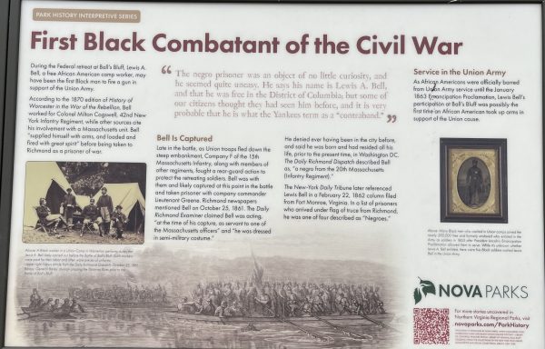 FIRST BLACK COMBATANT OF THE CIVIL WAR MEMORIAL PANEL