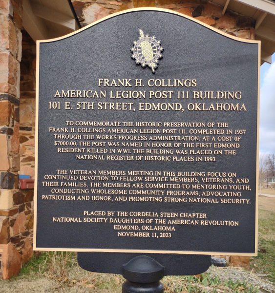 FRANK H. COLLINGS AMERICAN LEGION POST 111 BUILDING MEMORIAL MARKER