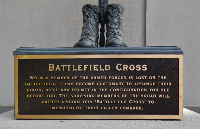 FREEDOM MEMORIAL BATTLEFIELD CROSS PLAQUE