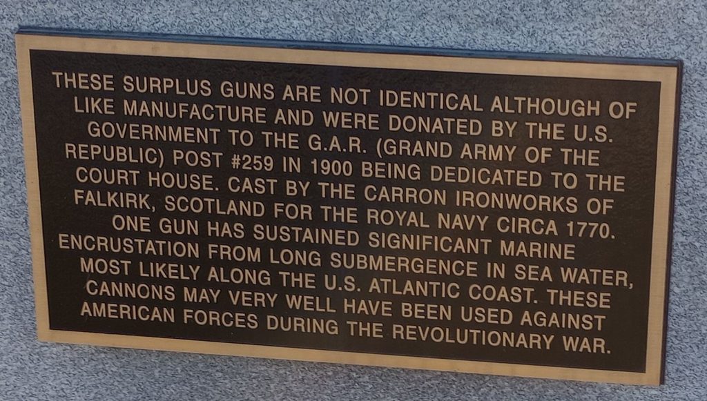 G.A.R. POST #256 WAR MEMORIAL GUN PLAQUE