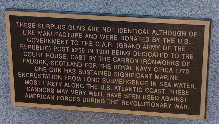 G.A.R. POST #256 WAR MEMORIAL GUN PLAQUE