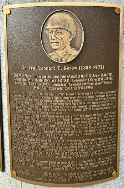 GENERAL LEONARD T. GEROW WAR MEMORIAL PLAQUE