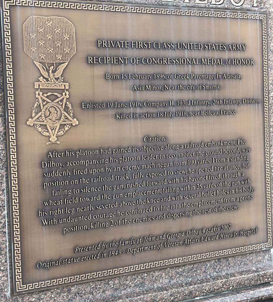 GEORGE DILBOY MEDAL OF HONOR WAR MEMORIAL PLAQUE