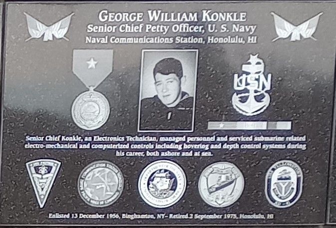 GEORGE WILLIAM KONKLE WAR MEMORIAL PLAQUE