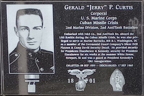 GERALD “JERRY” P. CURTIS WAR MEMORIAL PLAQUE