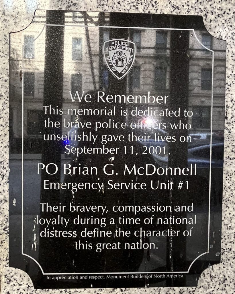 GRAMERCY PARK BLOCK ASSOCIATION SEPTEMBER 11, 2001 MEMORIAL PLAQUE