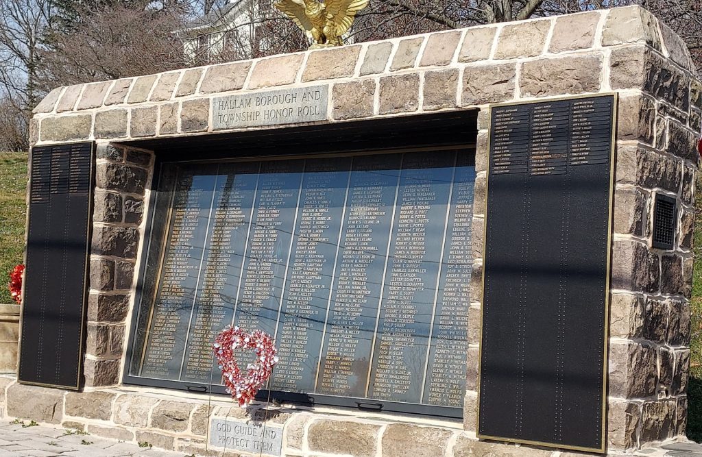 HALLAM BOROUGH AND TOWNSHIP HONOR ROLL MEMORIAL