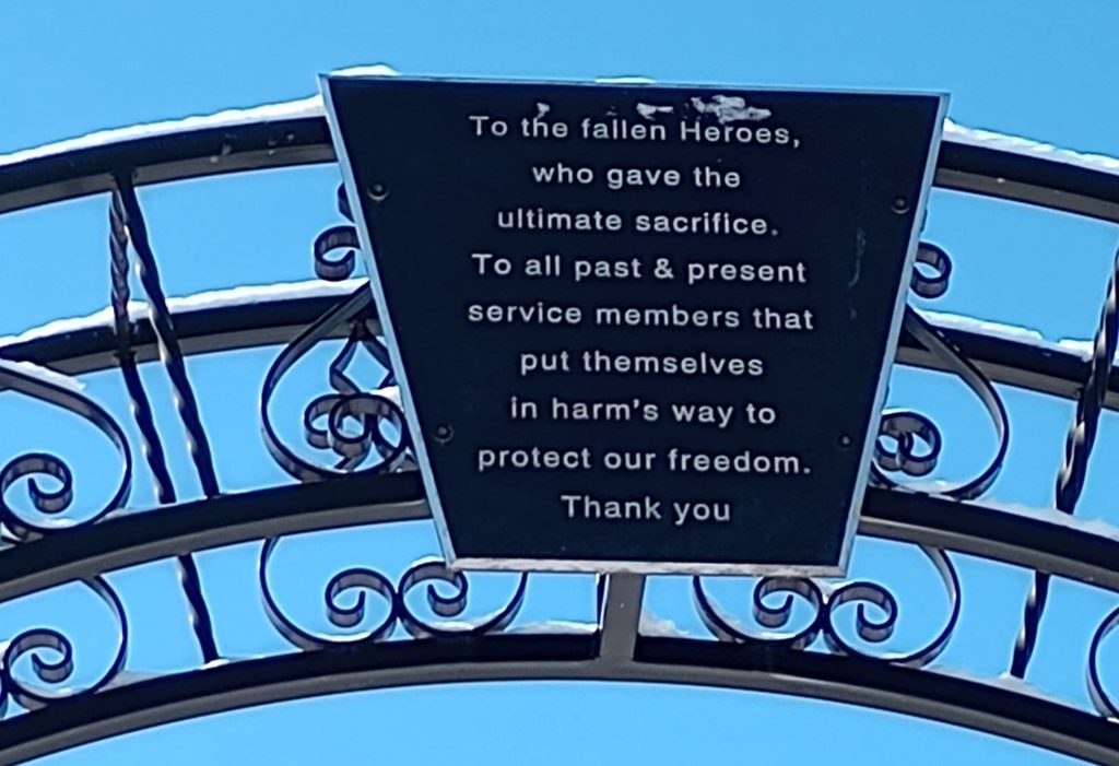 HANCOCK COUNTY VETERANS MEMORIAL PARK PLAQUE