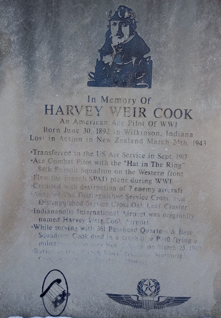 IN MEMORY OF HARVEY WEIR COOK MEMORIAL