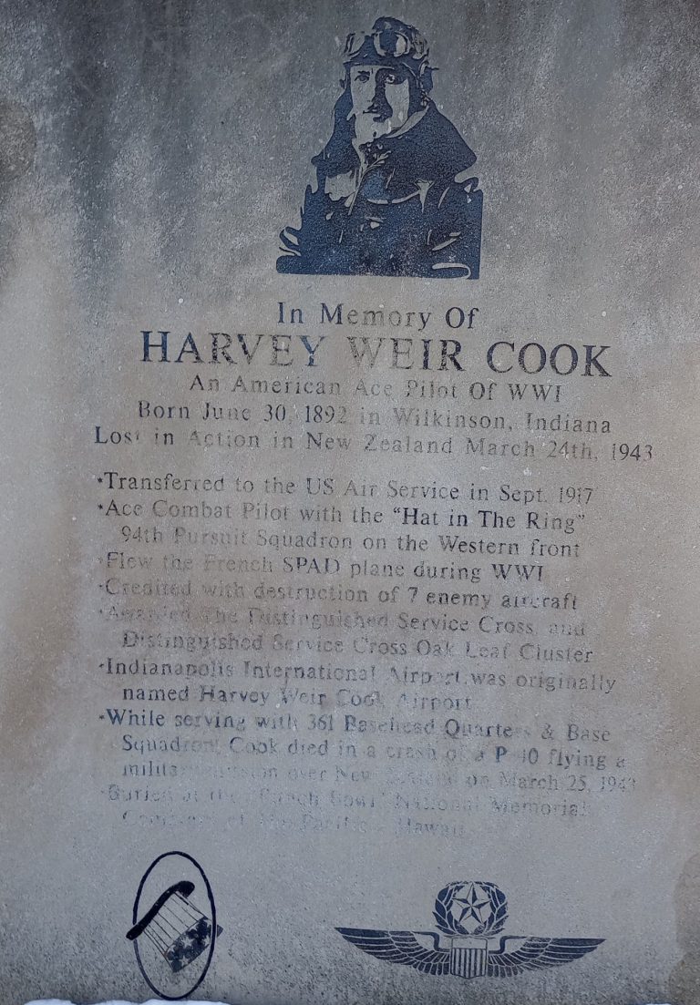 IN MEMORY OF HARVEY WEIR COOK MEMORIAL