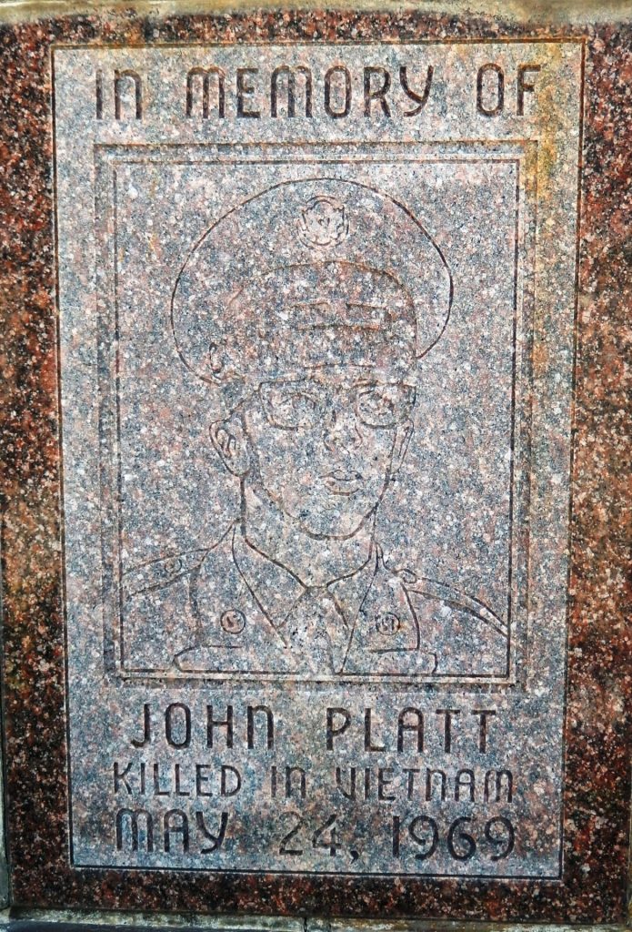 IN MEMORY OF JOHN PLATT WAR MEMORIAL STONE