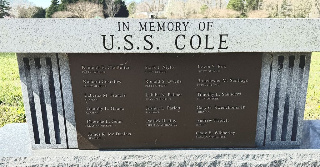 IN MEMORY OF U.S.S. COLE WAR MEMORIAL