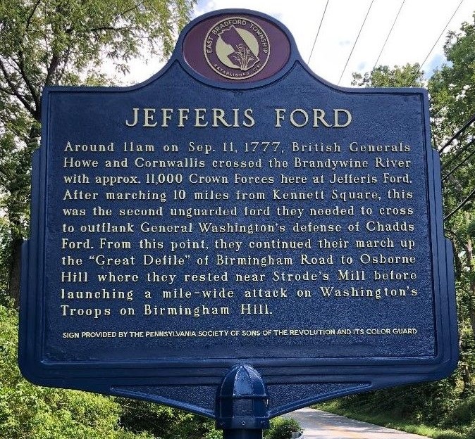 JEFFERIS FORD REVOLUTIONARY WAR MEMORIAL MARKER