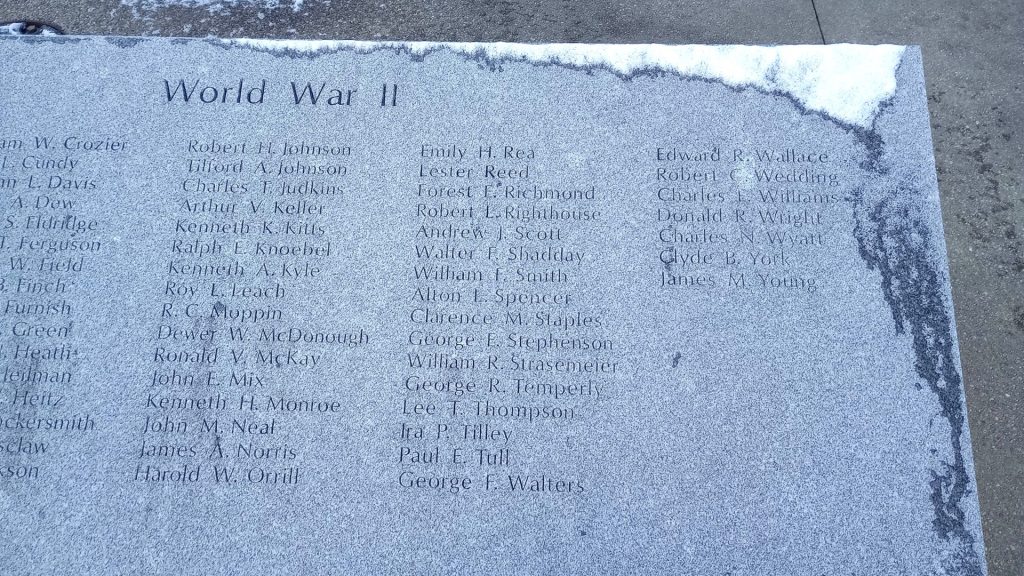 JEFFERSON COUNTY FALLEN COMRADES WAR MEMORIAL STONE D